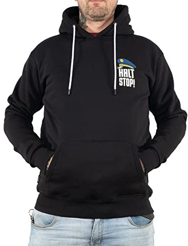 SOURKRAUTS Hoodie Herren Coplove Größe M - Männer Kapuzenpulli Schwarz - Pullover mit Kapuze