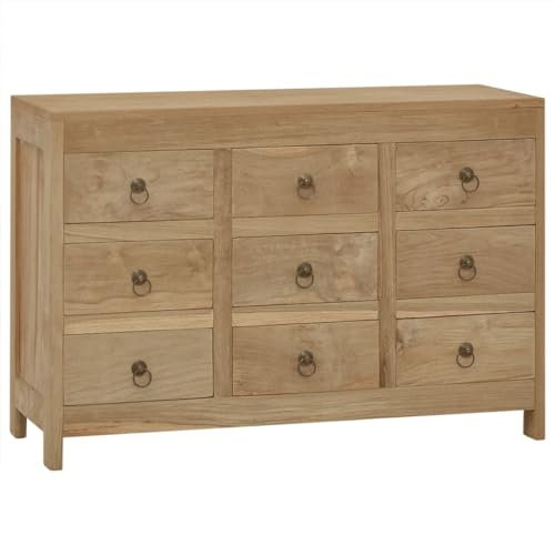 vidaXL Kommode Schubladenschrank Sideboard Schrank Mehrzweckschrank Aufbewahrungsschrank Beistellschrank Schubladenkommode 80x30x55cm Massivholz Teak