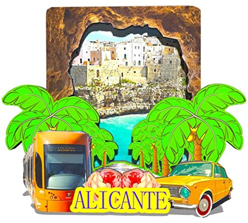 Orlybar Spain Alicante, Magnet Fridge Magnet Wooden 3D Landmarks Travel Collectible Souvenirs Decoration Handmade -95