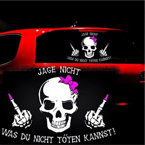 myrockshirt Girlie Girly Mädchen Skull JAGE Nicht was DU Nicht TÖTEN Kannst Heckscheibenaufkleber Auto Aufkleber JDM Tuning Sticker Farbwahl Frau