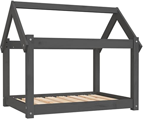 vidaXL Dog Bed Grey 81x60x70 cm Solid Wood Pine