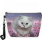 Kuiaobaty Trousse de maquillage en cuir pour femme - Trousse de toilette de voyage pour fille - Trousse de maquillage tendance, Chat floral, Organiseur de sac