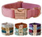 Personalised Dog Collar With Metal Buckle, Customized Pet Collars with Name Phone Number Address Engraved, Velvet Style A