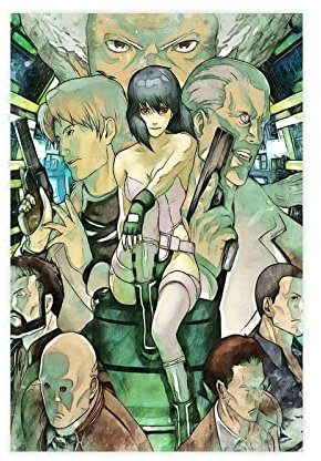 EFEZAC Ghost in The Shell Anime Filmposter 22 Leinwand Poster Schlafzimmer Dekor Sport Landschaft Büro Zimmer Dekor Geschenk Rahmen Stil 30 x 45 cm