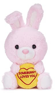 Swizzels Love Hearts 18cm (7-Inch) Baby Bunny Rabbit ‘SOMEBUNNY LOVES YOU’ Plush Soft Toy