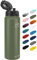 Fanhaw 1 L Insulated Stainless Steel Water Bottle with 1 Lid (Chug Lid) - For Kids, Women, Men | Leak & Sweat Proof with Anti-Dust Lid (Olive Green)