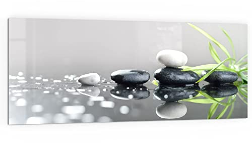 DEQORI Küchenrückwand Glas | Motiv Naturstein Arrangement | 125x50 cm | Bad- oder Herd-Rückwand | Herdblende Spritzschutz für Küche & Badezimmer | moderne Deko für Fliesenspiegel
