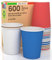 600 Bicchieri in Carta 200ml Mix Essentials Ecologici Biodegradabili Monouso Made in Italy Asporto Bevande Calde Acqua - MIX di Colori Blu Avana Rosso Bianco - Prodotto e Confezionato in Italia