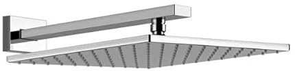 Gessi Rettangolo Antikalk-Kopfbrause 300x300 mm mit Gelenk und Wandarm, 1/2 Anschluss. Bei 3 bar Druck ca. 23 l/min, 15185, Farbe: Metall Schwarz gebürstet PVD
