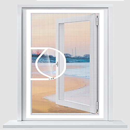 Kongdson Custom Size Window Mesh Net, Balcony Anti-Mosquito Cat Safety Screen, Durable Window Protection Mesh Window Screen with Zipper Opening
