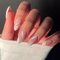 JUSTOTRY 24 Stück Gestreift Mandel Nägel Zum Aufkleben Kurz,Weiß French Press on Nails, Glossy Oval Kunstnägel Fake Nails Mittel,Fingernägel Künstliche Nägel für Frauen