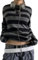 Women Y2k Striped Shirts Long Sleeve Fairy Grunge Baggy T-Shirt Vintage Harajuku Streetwear Teen Girls Tee Tops(Casual Gray Black,L)