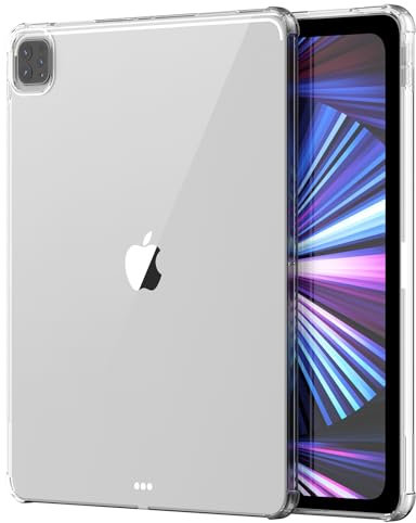 BAMCOO Funda para iPad Pro de 12.9 pulgadas, compatible con iPad Pro de 12.9 pulgadas (2022-2020 6ª/5ª/4ª generación), funda clásica transparente para tableta, silicona de gel TPU a prueba de golpes,