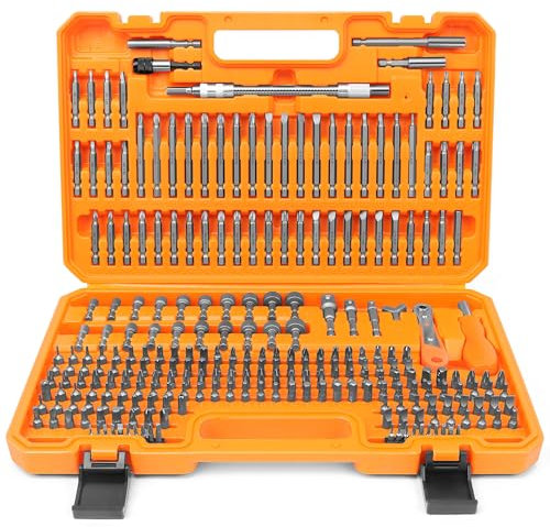 AMARTISAN 258-Piece Ultimate Screwdriver Bit Set, Chrome Vanadium Steel, Includes Bits Holder, Nut Driver, etc (Orange)