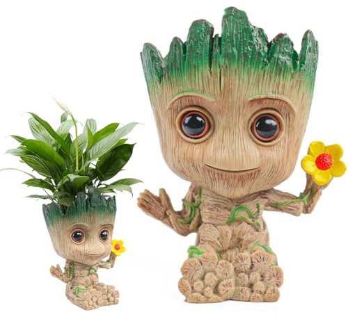 BGNXHYB Baby Groot, Flower Groot Blumentopf mit Ablaufloch, Groot Sukkulenten Pflanzgefäß, für Groot Dekorationen, Home Decorations, Aquarium Luftblasen Dekoration (A)