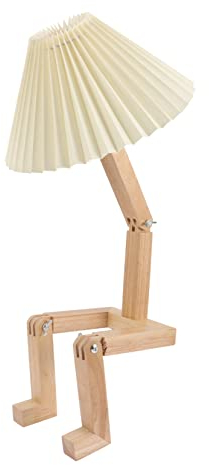 Gadpiparty Schreibtischlampe tischlampe kinderzimmer tischleuchte kinderzimmer café Nachtlicht für Buchlicht lesen Roboter Nachtlampe Holz Schlafzimmerlampe Variable Umgebungslicht Stoff