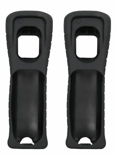budiniao Mando inalámbrico ergonómico para Wii Play, Mando a Distancia de Gel de sílice, Compatible con Mando a Distancia Wii, Negro