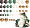 Lot de 36 décorations de gâteau en forme de boule en mousse pour gâteau de mariage, fête d'anniversaire (Coffee+green+white+gold)