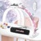 Lokshun Half Moon Light for Nail Desk, Foldable 29 Nail Light for Desk, 180° Ultra-Bright Nail Tech Desk Lamp, Portable Half Moon Lamp with Phone Holder & Organizer Bag - Pink Diamond