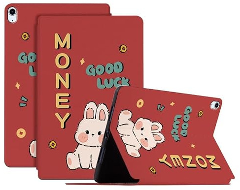 SNCLET per iPad Air 4 2020/Air 5 2022 10.9Custodia Protettiva Cover Coniglio Carino Slim con Auto Sleep/Wake up Stand Case in Pelle PU Custodia per iPad Air 4 2020/Air 5 2022 11.0,Money Rabbit