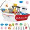 fisca Badewanne Boot Spielzeug mit Mini-Fischen und Werkzeugen – Wasserspielzeug für Kinder ab 3 Jahren, ideal für Badewanne, Pool und Strand, Badespielzeug für Jungen und Mädchen