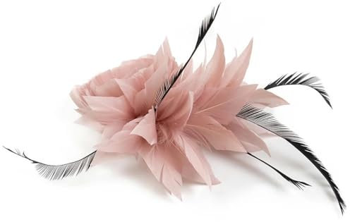 WYLZBA Broche en Tissu à Plumes et Fleurs Blanches, épingles à Revers, châle, Chemise, Corsage, Bijoux Tendance pour Femmes et Hommes, Accessoires de chapeau-DS230446