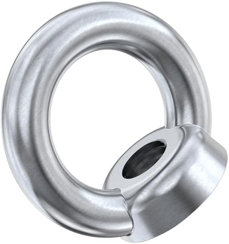 M6 Lifting Eye Nut (Pack of: 2) Heavy Duty Lifting Ring Eye Nuts Female Screw Thread, Ring Shape Eyebolts DIN 582 DIYUK