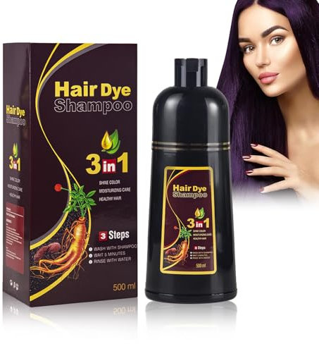 500ML Shampoo Colorante per Capelli 3 in 1, Colore per Capelli Castano Scuro, Shampoo Colorante per Capelli Marrone, Shampoo Colorante Istantaneo (500ML) Shampoos