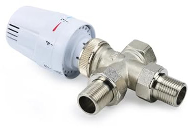 DEYIN 1/2 3/4 1 Brass Three Way Thermostatic Radiator Valve DN15 DN20 DN25 Automatic Temperature Control Valve Underfloor Heating(3/4)
