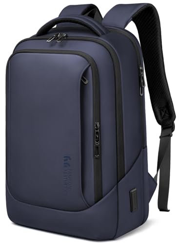 Mens Business Laptop Backpack for 15.6 Inch Large Rucksack with Charging Port Computer Bag Durable Anti-Theft High-Tech Daypack Water-Resistant Casual Daypack for Office College Weekender-Blue