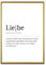 ARTFAVES® Poster Definition Liebe | Worterklärung Duden Lexikon Wanddeko Wandbild Spruch als Geschenk | mit Rahmen Alu Gold | 21 x 30 cm