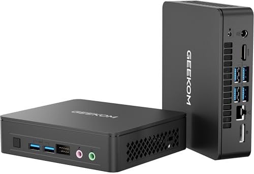 GEEKOM Processore Air12 Lite Mini PC-N100, Mini PC Windows 11 Pro, 8 GB DDR4 + 256 GB SSD Mini Desktop PC con WiFi 5 & BT 5.1 | 4K Dual Display Business PC per aziende e scuola