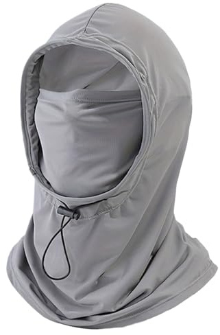Tyinerc UV-Schutzmaske, UV-Schutz UPF 50+, mit Nackenschutz und Visier – Eisstoff, atmungsaktiv und schnell trocknend – Gesichts- und Halswirbelabdeckung für Wandern, Sport und Outdoor-Aktivitäten