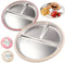 Platos infantiles de acero inoxidable, 2 Piezas placas de bebé de acero inoxidable, Plato de Acero Inoxidable para Niños, Plato infantil de acero inoxidable con ventosa, para Niños Pequeños Y Niños