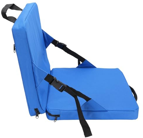 KENANLAN Stadio con supporto per la schiena, cuscino pieghevole portatile con manico per candeggina, tessuto Oxford, schiuma ad alto rimbalzo (blu)