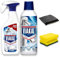 PROFESSIONAL LIMESCALE REMOVER SPRAY, SCRUBBING BUNDLE SET (4 PCS) - Includes 1x 500ml Spray, 1x 500ml Bottle, Green Scourer, Steel Foam Pad | Limescale Remover Bathroom, Kitchen, Toilet, Taps