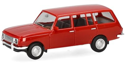 Herpa Modellauto Wartburg 353 `66 Tourist, velourrot, Miniatur im Maßstab 1:87, Sammlerstück, Made in Germany, Modell aus Kunststoff