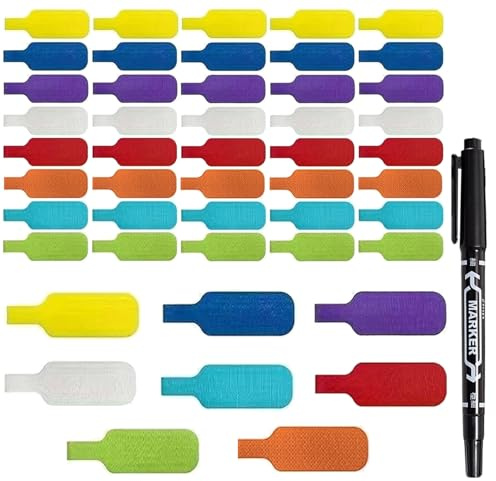 40 Electronic Cable Writing Labels, Electrical Cable Markers, Multi-Color Handwritten Cable Labels for Cable Management and Identification