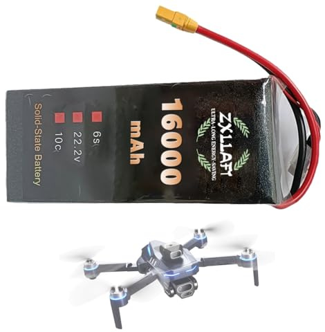 ZXLLAFT LiPo-Akku 6S 22,2V Lithium-Akku 16000mAh 30000mAh 24000mAh 22000mAh 40000mAh Drohnenakkus 10C Ersatzakkus für 250W-888W-Motorkits mit XT90-S-Anschluss,22.2v16000mah 10c 1pack