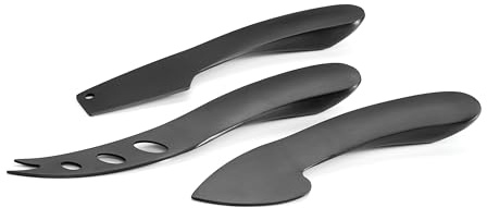 Philippi ONYX Käsemesser-Set, 3-teilig, PVD-beschichteter Stahl, Schwarz, Geschenkbox mit Magnetverschluss, 600g