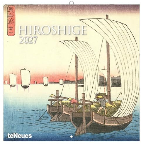 Hiroshige 2027: Wandkalender 30x30 cm (30x60 cm geöffnet), Kunstkalender mit Farbholzschnitten von Hiroshige