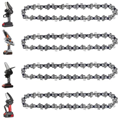 XEBRAD 6-Zoll-Kettensägenkette 6 Zoll, Passend Passend für Mini-Stahlketten, elektrische Kettensägen, Zubehör-Ersatz Holzschneidekette(6 Inch-2pcs Chainsaw Chains)