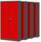 Jan Nowak 4er Set Aktenschrank C001H Büroschrank Metallschrank Stahlschrank Werkzeugschrank Stahlblech Pulverbeschichtet Flügeltürschrank Abschließbar 195 cm x 90 cm x 40 cm (anthrazit/rot)