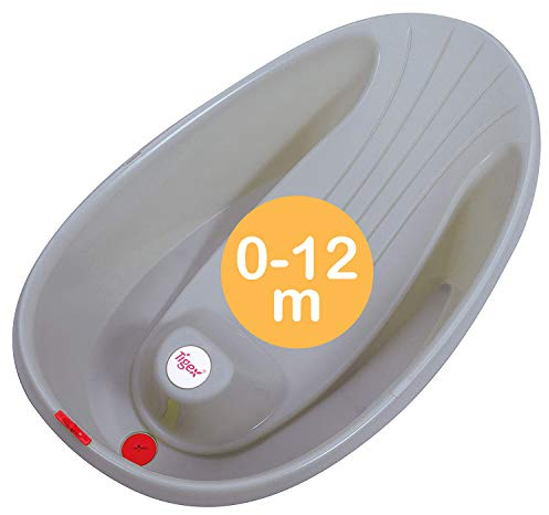 Tigex Baignoire Bébé Mini, Compacte et Ultra-Légère, 0-12 Mois, Base Antidérapante