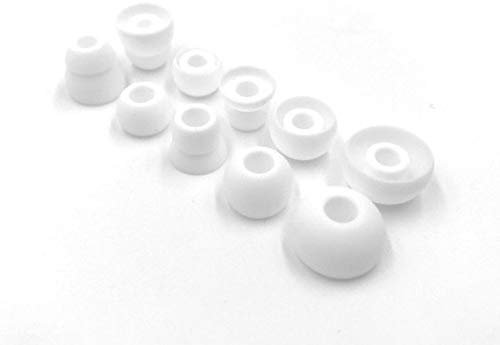 White Replacement Earbud Tips for Beats Powerbeats3 Wireless in Ear Headphones - Small, Medium, Large, and DoubleFlange (White)