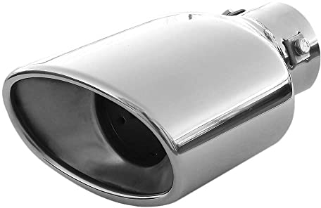 Auspuffblende Endrohr Auspuff Universell Schalldampf Edelstahl Oval bis 55mm Chrom AutoHobby