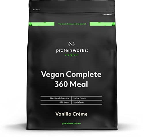 Protein Works - Vegan Complete 360 Meal Shake , 100% Vegan Meal Replacement Powder , Complete Meal , Plant Based Meal Shake , 5 Servings , Vanilla Crème , 500g