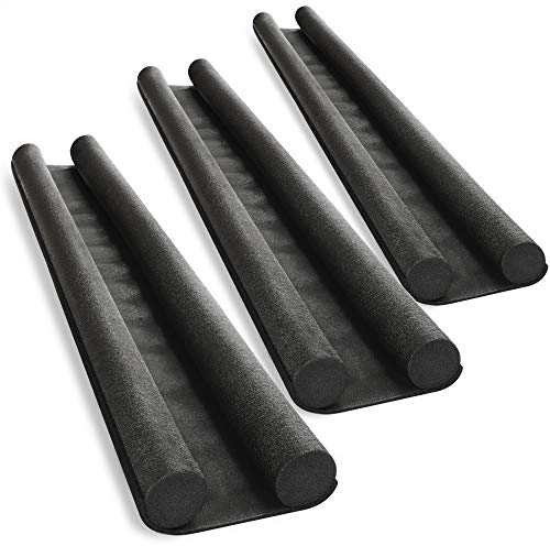 COM-FOUR® 3X Zugluftstopper für die Tür - Türbodendichtung - Luftzugstopper mit Doppeldichtung - Schutz vor Luftzug und Lärm - 86 cm
