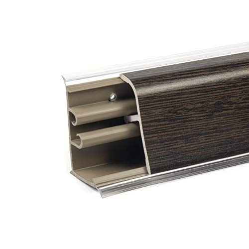 DQ-PP Profilé d'angle de 1,5 m - Wengé - 37 x 24 mm - PVC - Vis incluses - Baguette de finition pour plan de travail de cuisine - Baguette de finition murale pour plateau de table