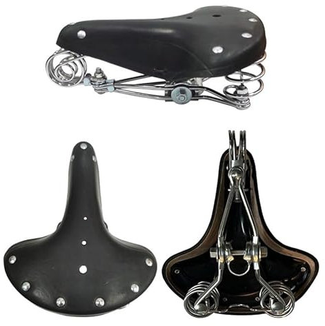 Fahrradsattel BGB-916 schwarz Ledersattel Retro Sattel Fahrradsitz Hollandrad gefedert